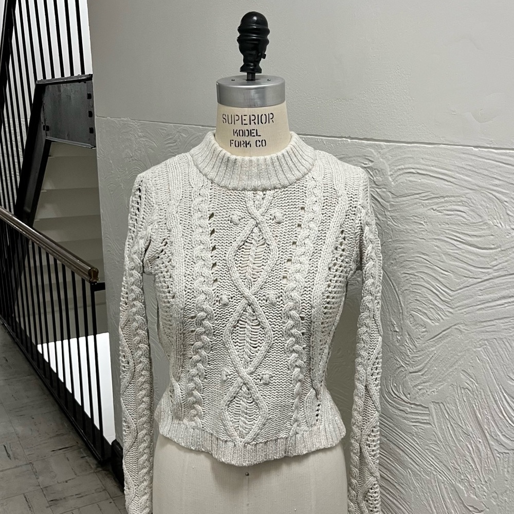 Cropped chunky knit sweater by Rachel Roy, flattering style with high waisted - Picture 2 of 7